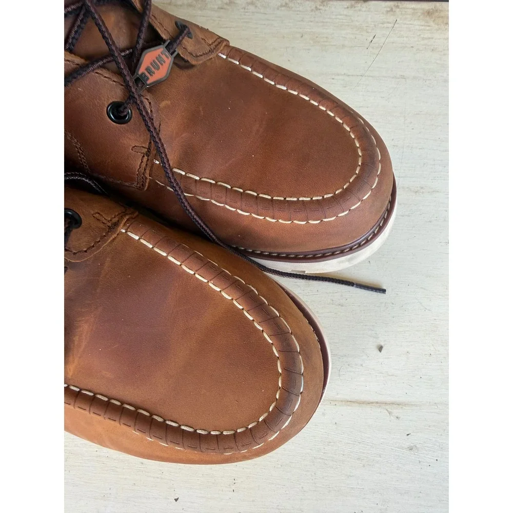 Brunt Marin Work Boots Mens 14 Brown Leather Waterproof Moc Toe ASTM F2892-18 EH